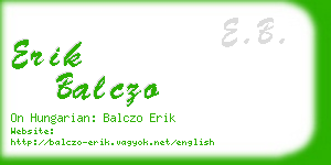 erik balczo business card